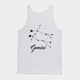 Gemini - Black print Tank Top